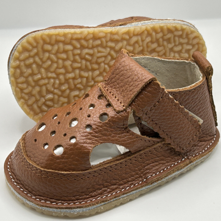 Sandale Barefoot copii piele naturala All Brown [1]