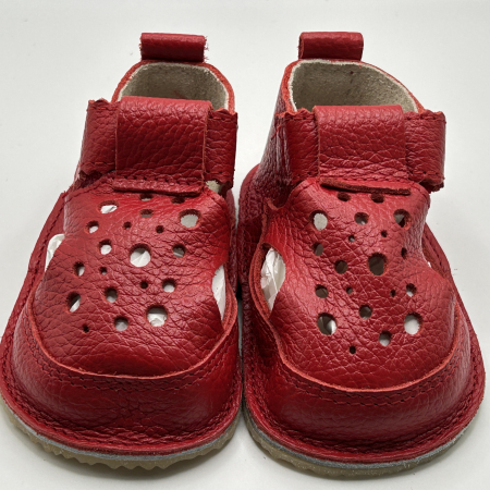 Sandale Barefoot Copii Piele Naturala Red [2]