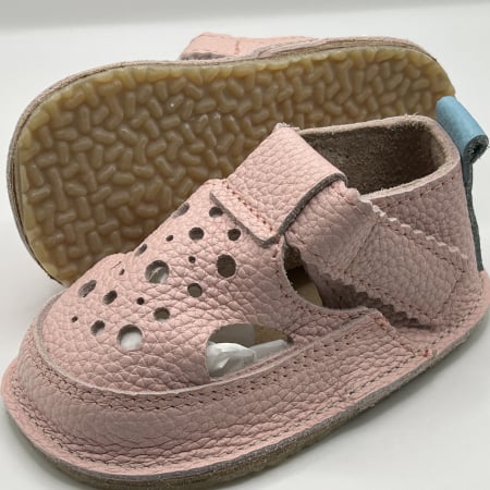 Sandale Barefoot copii piele naturala soft Pink [1]