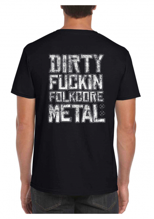 Tricou Dirtylicious Black with White Skull - Sol`s [2]