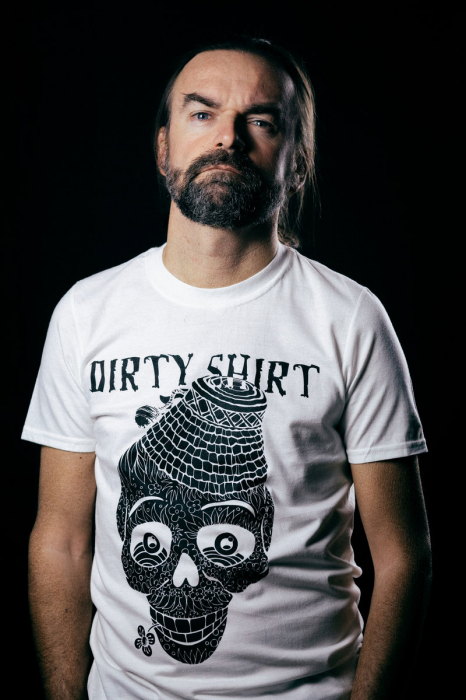 Tricou Dirtylicious White with Black Skull - Sol`s [1]