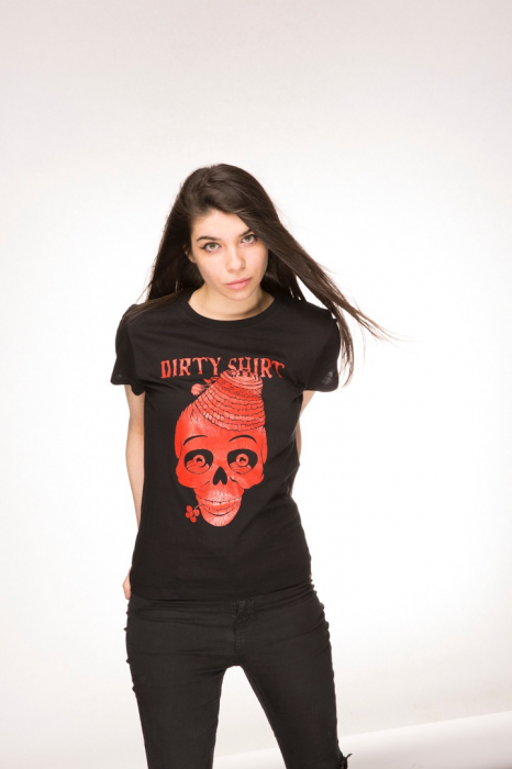 Tricou Girly Dirtylicious Red Skull - Sol`s [1]