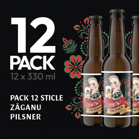 Dirty Drinks - 12 Pack Bere Pilsner Zaganu by Dirty Shirt- 330ml