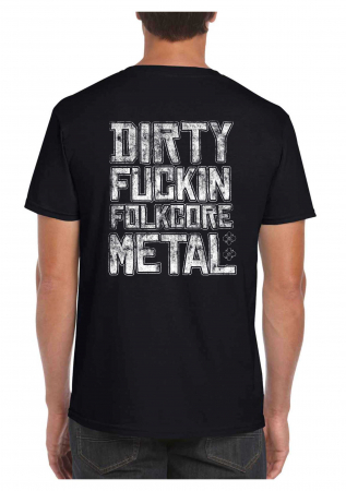 Tricou Dirtylicious Black with White Skull - Sol`s [1]