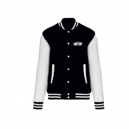 Tricouri - Urban Baseball College Jacket Unisex Black White