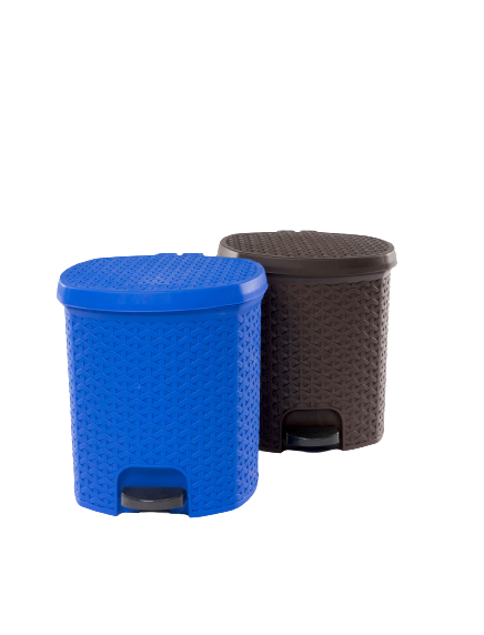 Cos Gunoi Cu Pedala Ratan, Sterk, Plastic, Diferite Culori, 24.5 cm x 21.5cm x 21cm, 5L [2]