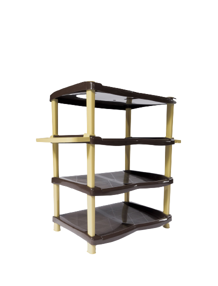 Raft Pantofi 4 Etaje, Sterk, Maro, Plastic, 65 x 47 x 33 cm [2]