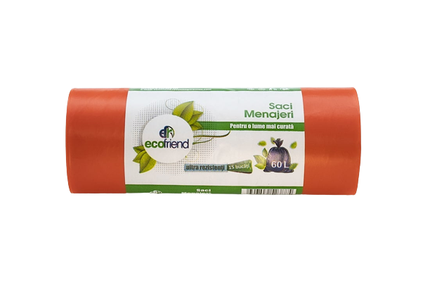 Saci Menajeri, EcoFriend, Diverse Culori, 60l, 15 saci/rola [5]