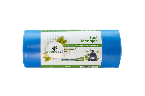 Saci Menajeri, EcoFriend, Diverse Culori, 60l, 15 saci/rola [3]