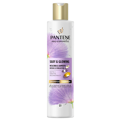 Sampon Pentru Repararea Parului Suprasolicitat, Pantene Pro-V, Silky & Glowing, 250 ml [1]
