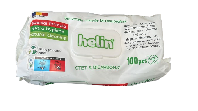 Servetele Pentru Suprafete, Helin, Otet si Bicarbonat, 100 buc/pachet [2]