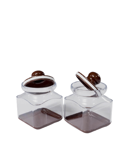 Set 2 Borcane Condimente, Sterk, Plastic, Maro, 15 x 10 x 9 cm [2]