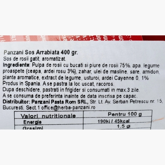Sos Pentru Paste, Panzani, Arrabbiata, 400g [3]