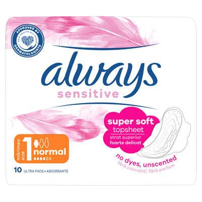 Ingrijire personala - Absorbante, Always, Sensitive, Marimea 1, 10 buc