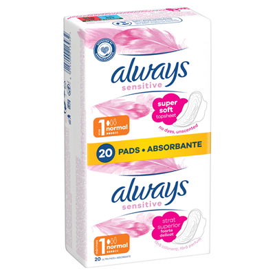 Ingrijire personala - Absorbante, Always, Sensitive, Marimea 1, 20 buc