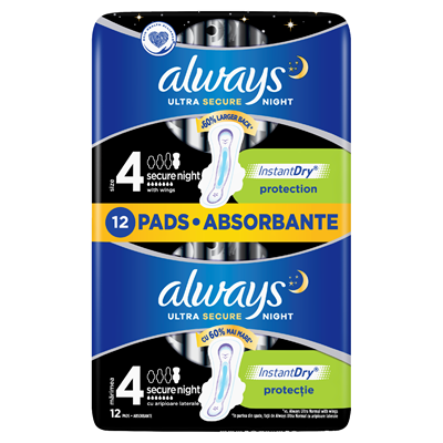 Ingrijire personala - Absorbante, Always, Ultra Night Duo, Marimea 4, 12 buc