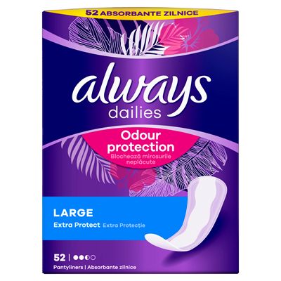 Ingrijire personala - Absorbante Zilnice, Always, Liners Extra Protection, 52 buc