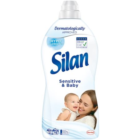 Detergenti - Balsam Pentru Rufe, Silan, Sensitive & Baby, 1.67 L, 76 Spalari
