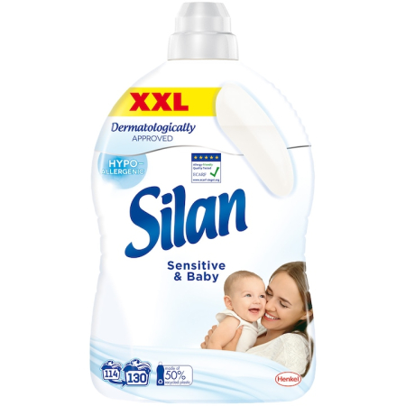 Detergent si balsam rufe - Balsam Pentru Rufe, Silan, Sensitive & Baby, 2.86 L, 130 Spalari