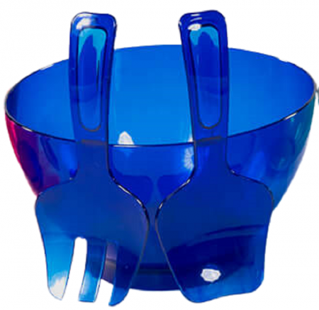 Accesorii bucatarie - Bol Salata Cu Accesorii, Sterk, Plastic, Albastru, 25 x 16 cm