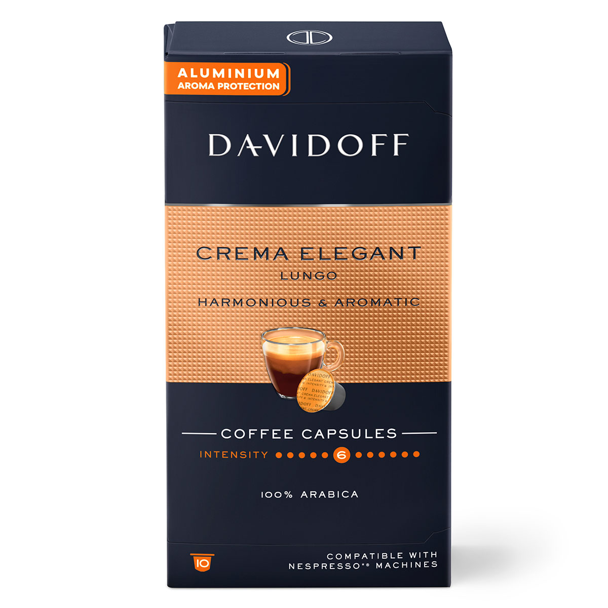 Cafea si ceai - Capsule Cafea, Davidoff, Cafe Crema, Elegant Lungo, 55 g