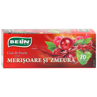 Cafea si ceai - Ceai Zmeura si Merisoare, Belin, 40g