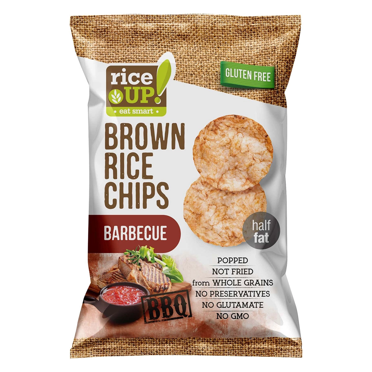 Bacanie - Chipsuri Din Orez Cu Barbeque, RiseUP, 60g