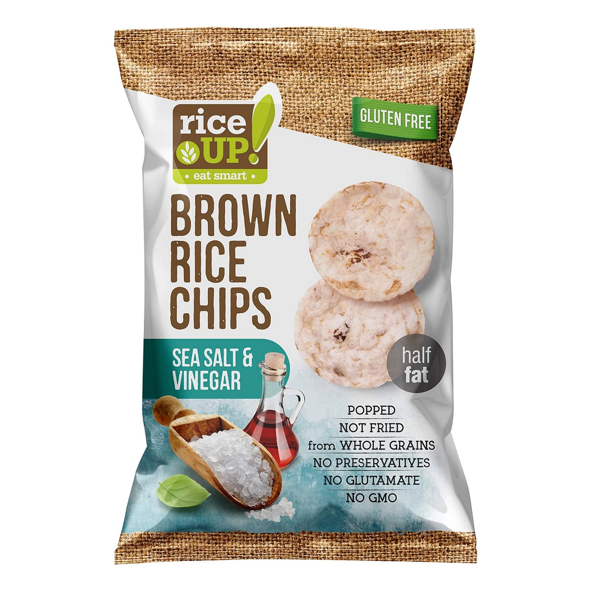 Bacanie - Chipsuri Din Orez Cu Sare De Mare Si Otet, RiseUP, 60g