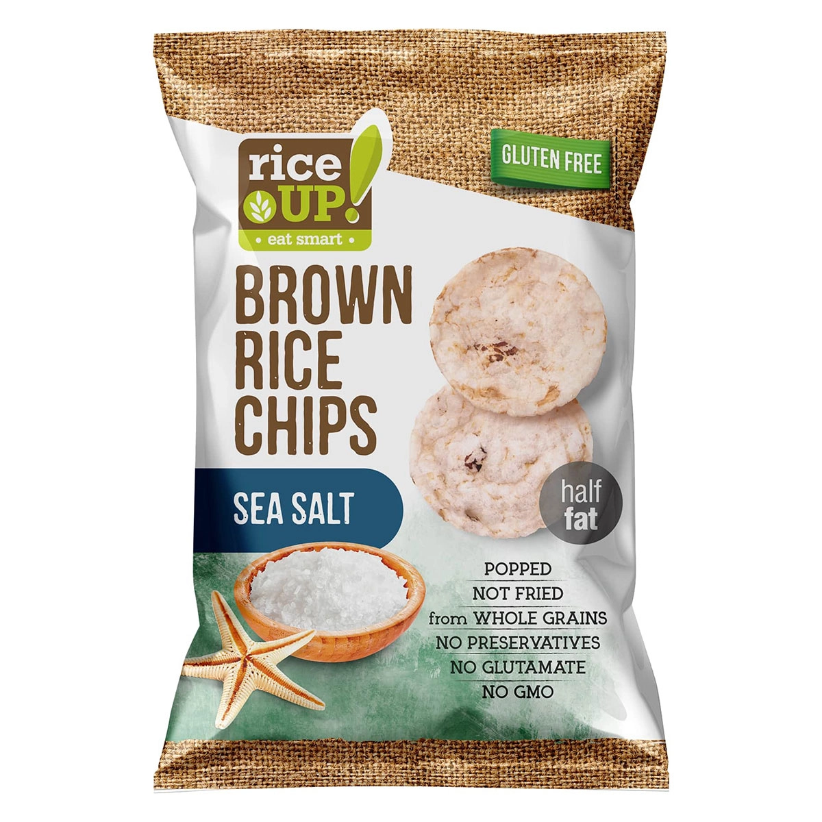 Bacanie - Chipsuri Din Orez Cu Sare De Mare, RiseUP, 60g