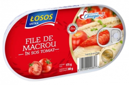 Conserve - Conserva Peste, Macrou In Sos Tomat, Losos, 175g
