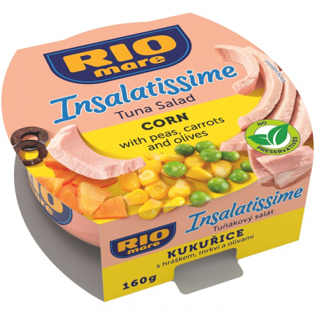 Bacanie - Conserva Peste, Rio Mare, Insalatissime, Salata Ton Cu Porumb, 160g
