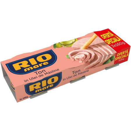 Bacanie - Conserva Peste, Rio Mare, Ton In Ulei De Masline, 3 x 160g