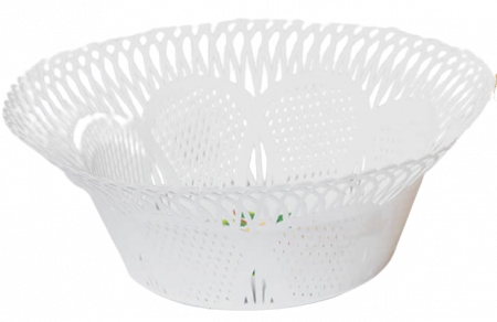 Accesorii bucatarie - Cos Dantelat, Sterk, Plastic, Alb, 25 x 15 x 10 cm