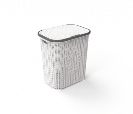 Cosuri rufe - Cos De Rufe, Ratan, Sterk, Plastic, Alb, 53 x 46 x 36 cm