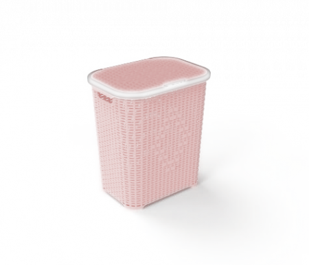 Depozitare si organizare - Cos De Rufe, Ratan, Sterk, Plastic, Roz, 53 x 46 x 36 cm