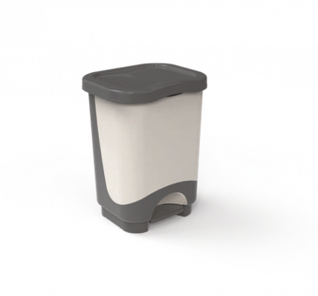 Cosuri gunoi - Cos Gunoi Casandra, Sterk, Negru/Gri, Plastic, 50 x 37 x 30 cm