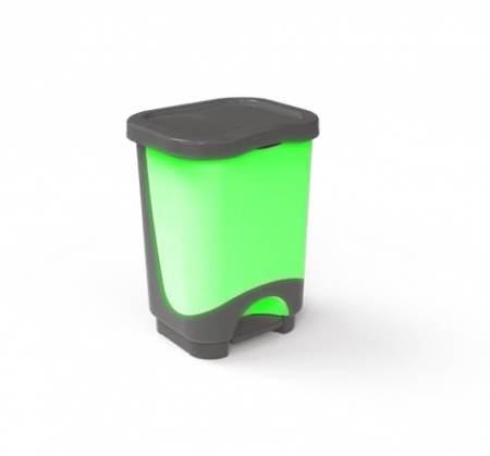 Cosuri gunoi - Cos Gunoi Casandra, Sterk, Negru/Verde, Plastic, 50 x 37 x 30 cm