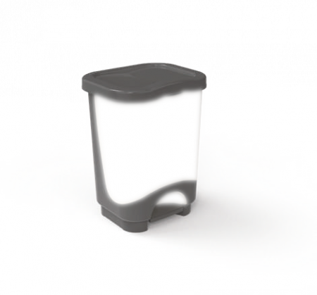 Cosuri gunoi - Cos Gunoi Casandra, Sterk, Plastic, Alb, 13L, 37 x 28.7 x 24.8 cm