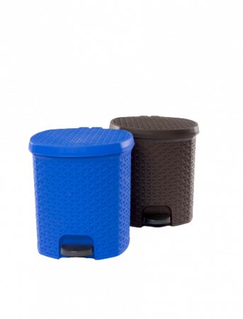 Cos Gunoi Cu Pedala Ratan, Sterk, Plastic, Diferite Culori, 30.5 cm x 28 cm x 27 cm, 10L [1]