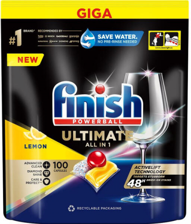 Casa si curatenie - Detergent Capsule Pentru Masina De Spalat Vase, Finish, Ultimate All In One, 100 buc