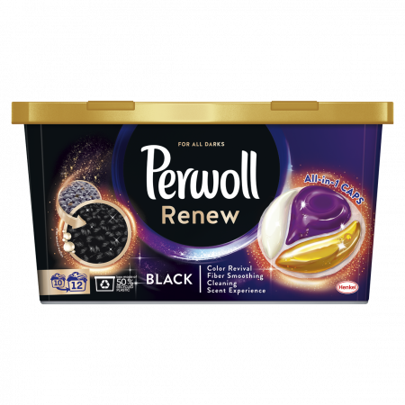 Detergent si balsam rufe - Detergent Capsule Pentru Rufe, Perwoll, Renew Black, 12 capsule