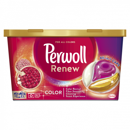 Detergent si balsam rufe - Detergent Capsule Pentru Rufe, Perwoll, Renew Color, 21 capsule