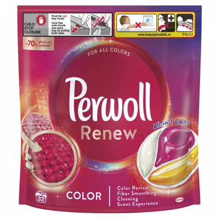 Detergent si balsam rufe - Detergent Capsule Pentru Rufe, Perwoll, Renew Color, 32 capsule