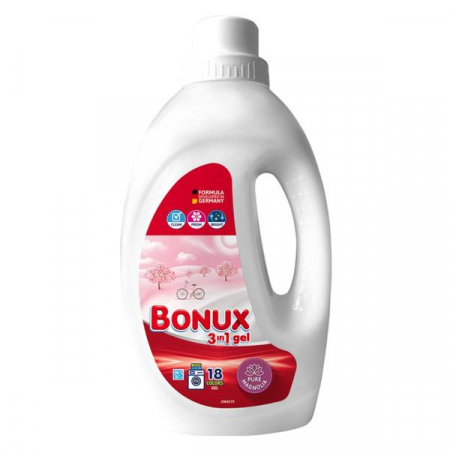 Detergent si balsam rufe - Detergent Lichid Pentru Rufe, Bonux, 3 in 1 Gel, Pure Magnolia, 18 Spalari, 900 ml