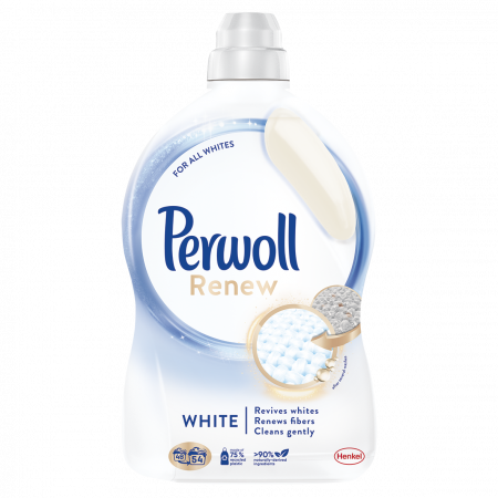 Detergent si balsam rufe - Detergent Lichid Pentru Rufe, Perwoll, Renew White, 2.97 l, 54 spalari