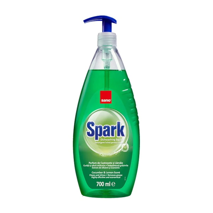 Detergenti vase - Detergent Lichid Pentru Vase, Sano, Spark Cucumber & Lemon, 700 ml