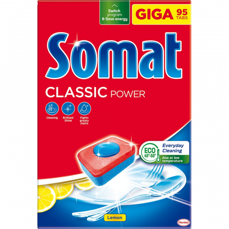 Casa si curatenie - Detergent Pentru Masina De Spalat Vase, Somat Clasic, Lemon, 95 tablete