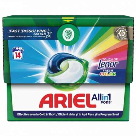 Detergent si balsam rufe - Detergent Pentru Rufe Capsule, Ariel, Touch Of Lenor Color, 14 Spalari