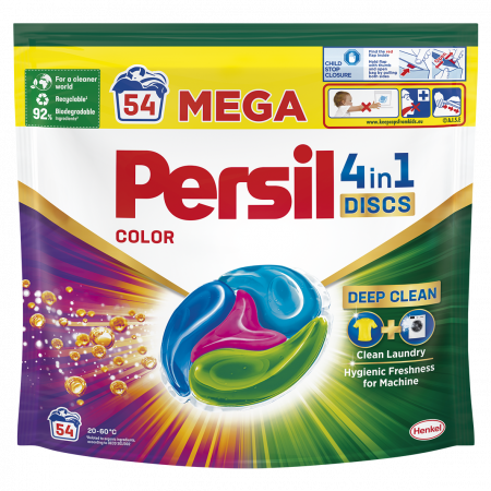 Casa si curatenie - Detergent Pentru Rufe Capsule, Persil, Discs Color, 54 spalari