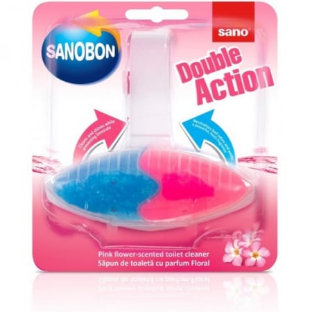 Detergenti locuinta - Detergent Pentru Toaleta, Sano Bon, Double Action Pink Flower, 55g
